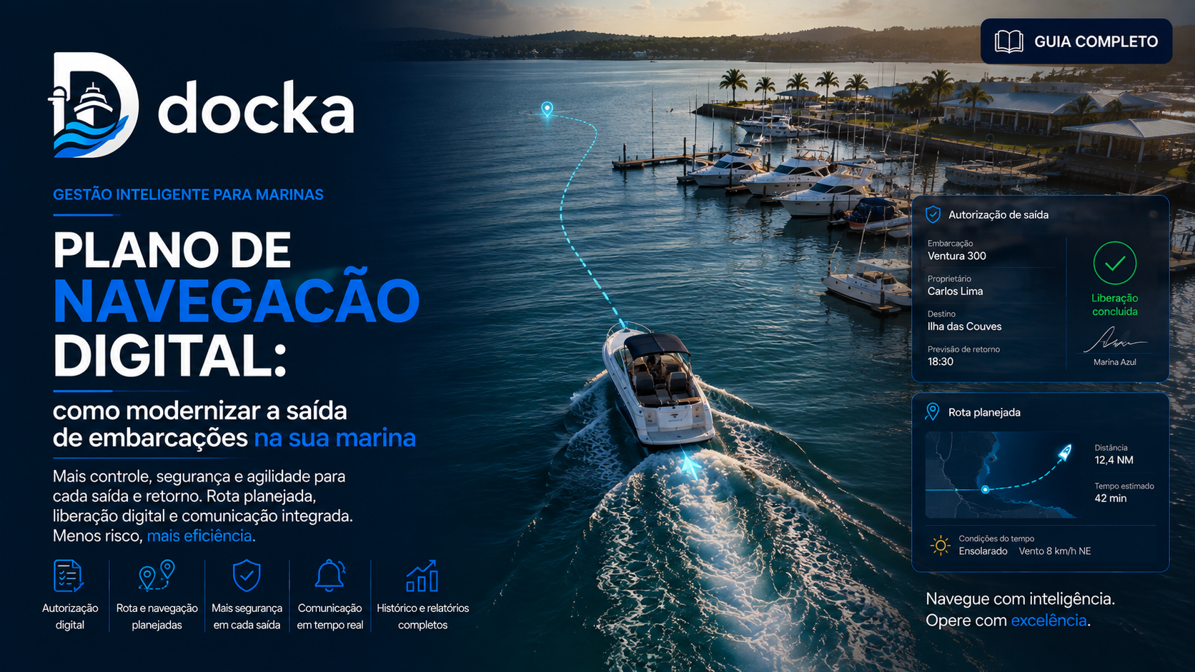 Imagem destacada: Plano de Navegação Digital: como modernizar a saída de embarcações na sua marina