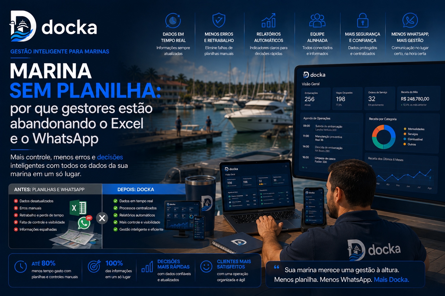 Imagem destacada: Marina sem Planilha: por que gestores estão abandonando o Excel e o WhatsApp