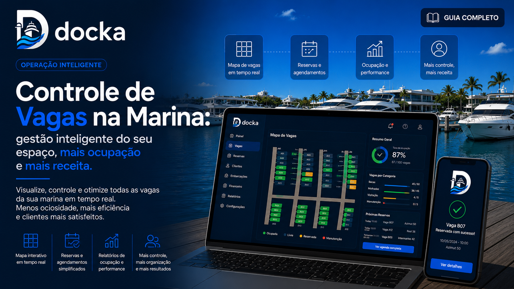 Controle de Vagas na Marina: como saber em tempo real quais vagas estão livres
